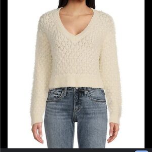Volcom Mesa Cove Women's V-Neck Cream Sweater